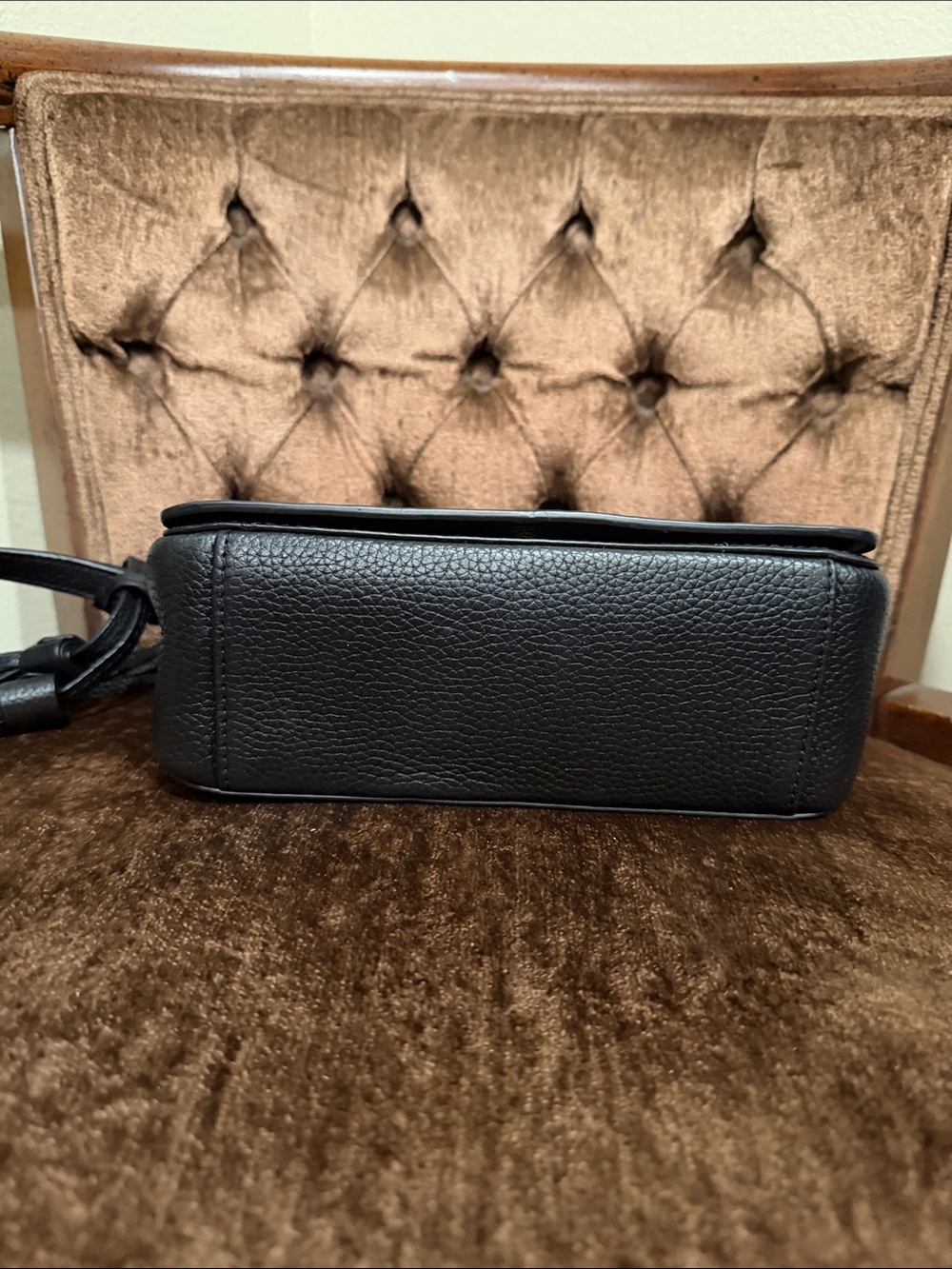 Tory Burch Black Pebbled Leather Crossbody with Tassels - Picture 5 of 12